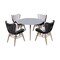 Armen Living Sydney and Fanny 5 Piece Outdoor Patio Dining Set in Light Eucalyptus Wood Gray Cushions 840254335981 - alternate 1